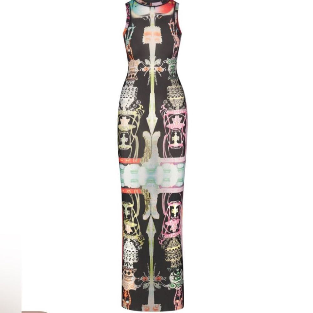 Skims Summer Mesh High Neck Long Dress Size Small Orchid Cabinet Limited Edition - Picture 14 of 15